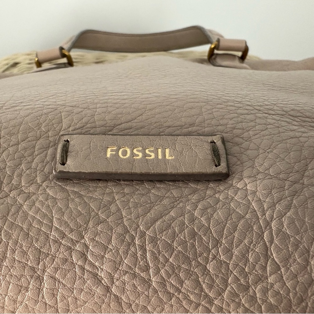 Fossil Beige Leather Satchel/ Crossbody Bag - Picture 6 of 12